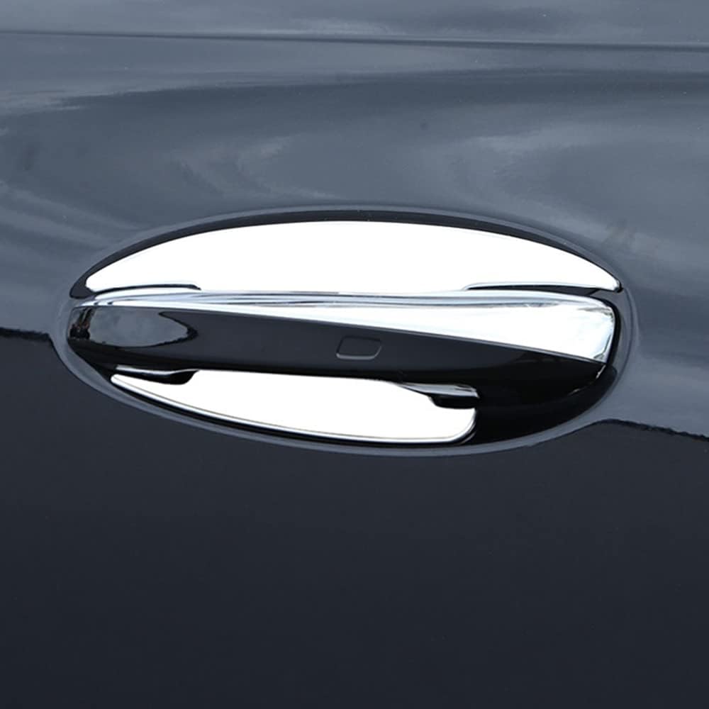 Car Door Handle Sticker Carbon Fiber Anti-Scratches Door Bowl Handle Protective Cover Trim for Mercedes Benz GLE350 W167 GLE53 C167 amg 450 500e GLS X167 AMG 63 580 Exterior Accessories (Silver)