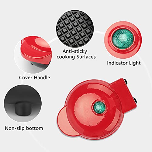 FOUVIN Waffeleisen Maschine Mini, 4.80 3.46 in Edelstahl 350W Haushalts Elektrischer Kuchen Hersteller für Pfannkuchen… – Bild 5