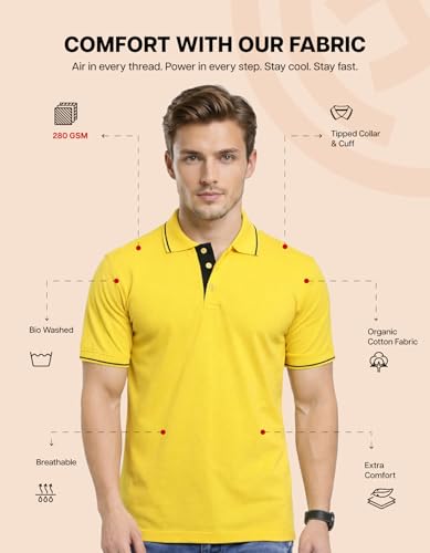 Image of Scott International Cotton Polo T Shirt | Collar Tshirts | Half Sleeves Plain T Shirt | T-Shirt |Tshirt for Men Stylish | Men's Tshirt