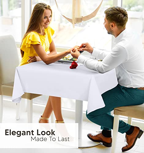 Utopia Kitchen Square Table Cloth 2 Pack [54X54 Inches, White] Tablecloth Machine Washable Fabric Polyester Table Cover For Dining, Buffet Parties, Picnic, Events, Weddings And Restaurants #TOP6