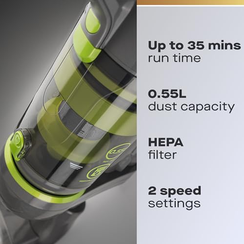 Daewoo Tornado 2In1 Upright And Uplift Cordless Vacuum, Handheld Feature With Shoulder Strap, 35Min Run Time, Cyclonic Suction, 0.55L Dusk Tank, Dual Filtration, Accessories Included, Charging Station