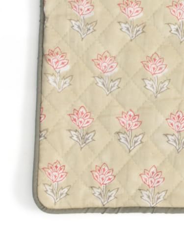 Image of Terra Bloom Premium 100% Cotton Printed Cushion Covers Set of 6 | 16 x 16 Inches | Handmade Jaipur Block Print | Hidden Zipper | Soft Sofa Cushion Covers for Living Room, Bedroom & Home Decor