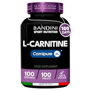 Bandini® L-CARNITINE 1000mg Carnipure® | 100 Vegan Tablets 100 Days | High Strength L Carnitine Tartrate Supplement | Reduces Tiredness & Fatigue | Energy & Metabolism Support | Pre-Workout Formula
