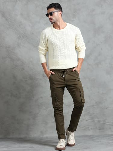 Image of Miraan Men's Regular Fit Mid Rise Cargo Pant