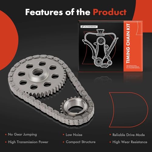 A-Premium 3PCS Engine Timing Chain Kit W/Sprocket Compatible with Jeep & Dodge - Grand Cherokee, Ram 1500 2500 3500 4000, Durango, Dakota, Ramcharger, W150, B1500, B3500, D350-8,6Cyl 3.9L 5.2L 5.9L by A-Premium - Image 5
