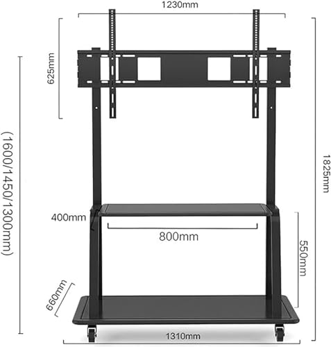 Soporte móvil para TV con ruedas y estantes ajustables miniatura 3