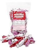 Valentine’s Day Candy Individually Wrapped Foil Wrapped Caramels Red, Pink and White, Valentine’s Party Candy 16 Ounce
