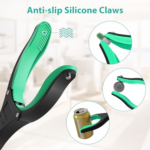 32" Foldable Grabber Reacher Tool, Reacher Grabber Pickup Tool with 360° Rotating Jaw & Magnet, Lightweight Grabber Tool, Grabbers for Seniors, Trash Picker Upper Grabber
