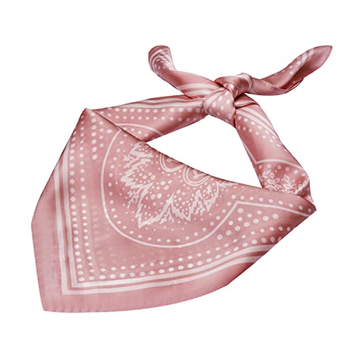 VANLINKER 27.5 Inches Silk Head Scarf for Women Men Vintage Bandanas Satin Hair Scarf Silk Wrap Neck Square Scarves VL95492