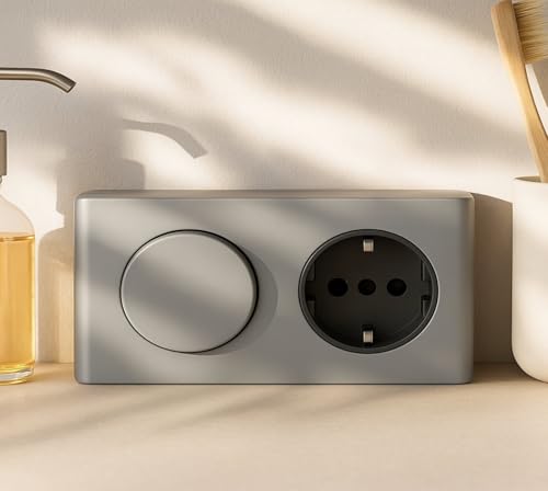 Aufbausteckdose, Wechselschalter, ideal für Spiegelschrank