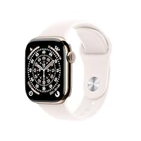 Apple Watch Series 11 [GPS + Cellular, 42mm] Smartwatch Gold Titanium Case with Light Blush Sport Band - [M/L] - Sleep Score, Fitness Tracker, Health Monitoring, Always-On Display, Water Resistant