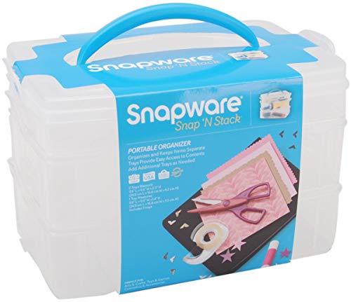 Snapware 1098836 6" X 9" Plastic Snap & Stack 3 Layer Craft Organizer