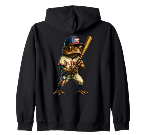 Baseball Puerto Rico Patriotic Flag Boricua Baseball Player Zip Hoodie