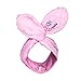 Bande de Cheveux en Peluche Élastique Lapin Oreille Forme Bandeau Lavage Maquillage Bande De Cheveux Accessoires Cheveux Ajustable pour Femmes Filles (Rose)