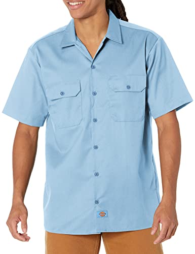 Image of Dickies Men's Short Sleeve Work Shirt - Durable Twill Button Down Shirts for Men, Lightweight Uniform for Daily Wear