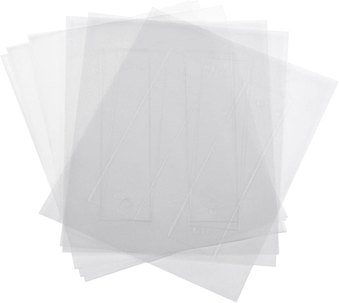 Displays2go 8" x 2" Film Sheets for EDSIGN82, 3 Transparent, 3 Frosted, 2 Signs Per Sheet - Clear (DSIGN82RP)