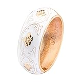 Wynameleri Emaille Breiter Armreif mit Goldrand für Frauen, Handgemachtes Emaille Breites Armband für Damen Armreif Armband, Gold Manschette Armband Schmuck Geschenk 💖 Personalisierte Manschette