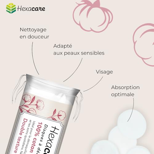 Pack Eau Micellaire Créaline H2O 2 x 500 ml et 2 x 80 Cotons Ronds HEXACARE OFFERTS – Nettoyant & Démaquillant Visage et Yeux – Peaux Sensibles – Sans Rinçage – Haute Tolérance – vue 4