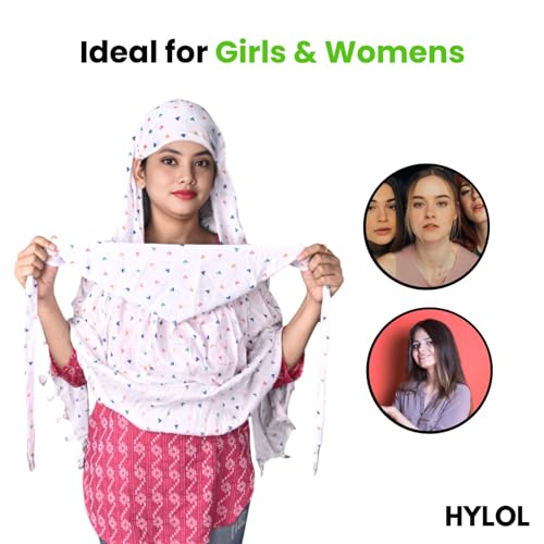 Image of HYLOL Pure Cotton Innovative Stylish Printed Pattern Fancy Scarf With Sun Protection Cover Face Cotton Mask for Women's and Girls