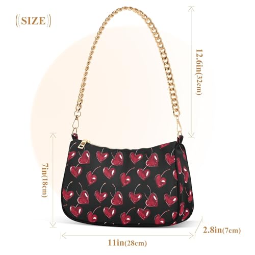 Heart Shape Cherry Red trendy chain shoulder purses for women hand bags for mothers3