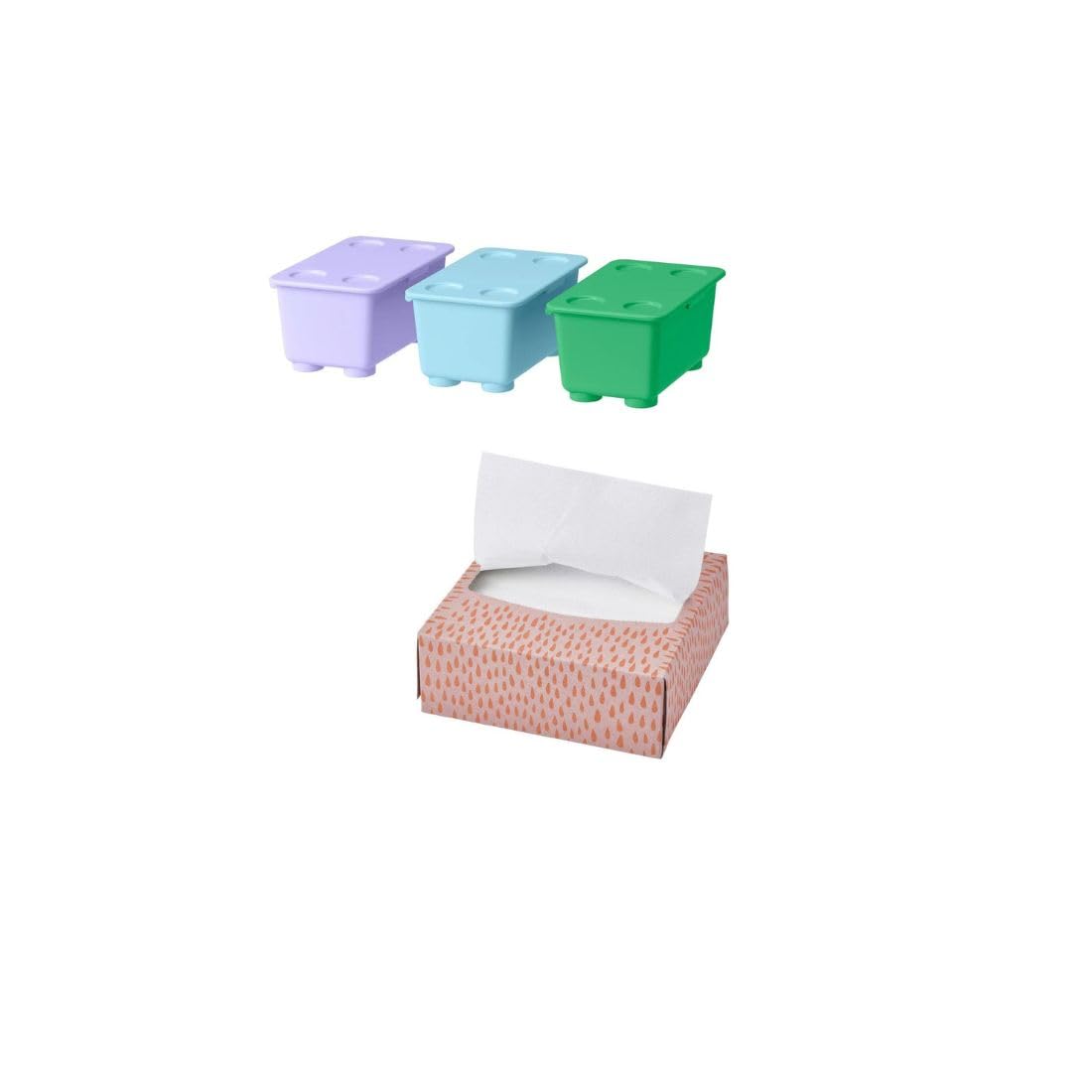 Ikea GLIS Storage box with lid, green/light purple/blue, 17x10 cm-picture-12