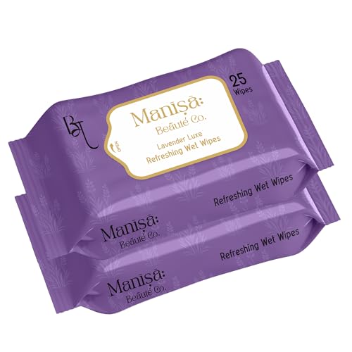 Image of Co. Lavender Luxe Refreshing Wet Wipes | Alcohol-Free, Paraben-Free, Vegan & Cruelty-Free | Soothing & Hydrating Facial Wipes | 50 Wipes (Pack of 2)