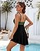 Hanna Nikole Full Coverage Swimsuits for Mon Elegant Ruched Swimwear Tummy Control Bathing Suits Green＆Black XL