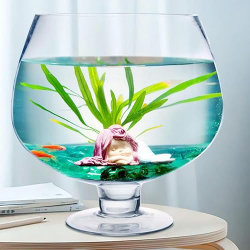 Image of BESPORTBLE Glass Fish Bowl Vase - Clear Bubble Planter Terrarium Fish Bowl Wine Goblet Shaped Vase Transparent Hydroponic Bulb Floral Container