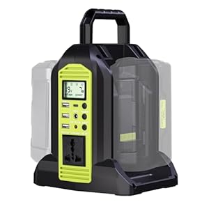 350W Power Inverter for Ryobi 40V Li-ion Battery, OP401 2-Port 40V to 120V Pure Sine Wave Inverter with LED Light, 3 USB-A Port, 1 USB-C Port, 1 DC Port, Power Station for Camping Emergency(Tool Only)