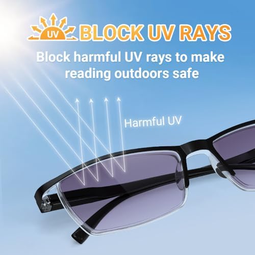 TERAISE Reading Glasses 4-Pack Blue Light Blocking Reader Glasses for Men and Women Ultralight Computer Eyeglasses Prevent Eye Fatigue Include 1-Pack Reading Sunglasses Outdoor Anti- UV(2.0X) - 2