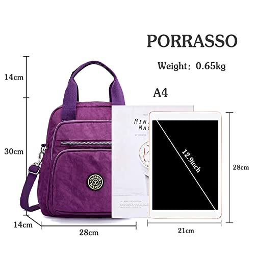 Image of Casual Backpack Women Shoulder Bag Ladies Crossbody Bag Nylon Handbag Girl Daypack for Work Travel Daily Use