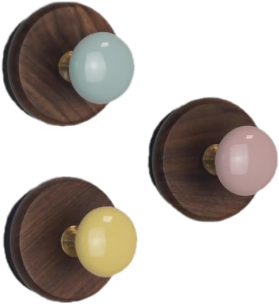 3 Pcs Colorful Magnetic Hooks Heavy Duty Magnet Hook Strong Neodymium Magnetic Coat Hooks Magnetic Hanger for Refrigerator, Metal Door, Locker for Hanging Towel, Bag, Umbrella (Green+Pink+Yellow)