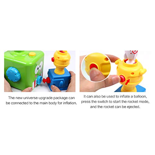 Balloon Powered Launch Car, Balloon Powered Cars Balloon Racers Aerodynamic Cars Stem Toys, Balloon Air Powered Vehicle Set, Balloon Race Car Toy Creative Inflatable Balloon Pump Car (Green Frog)