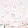 AIEX 58 Stickers Regenboog Muurstickers, Regenboog Wolken Sterren Zon Meteoor Stickers voor Meisjes Kinderen…