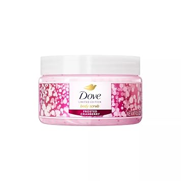 Dove Frosted Cranberry Body Scrub, Exfoliating Body Polish, PETA Approved Vegan Body Exfoliator, Moisturizing Skin Care Scrub, 3.5 oz