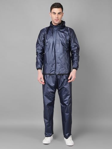 Image of Dollar Rainguard Men's PVC Full Sleeve Solid Reversible Sporty Raincoat Set With Adjustable Hood and Pocket