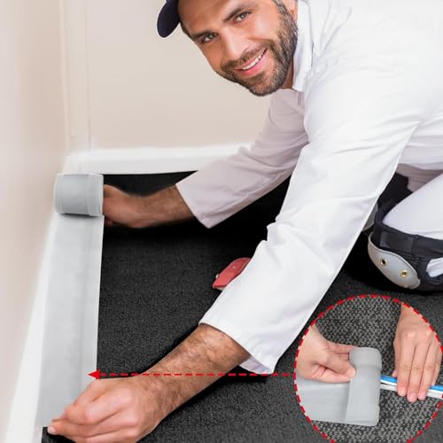 Image of WILLBOND Carpet Cord Cover Cable Protector Floor Cover Cable Protector Management Only for Commercial Office Carpet(98.43 ft,Grey)