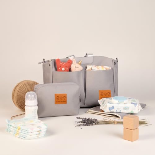 Image of abracadabra Everyday Essentials Diaper Bag For Mother, Maternity Bag for Newborn Baby, Waterproof and Multipurpose, (37 x 14 x 28 cm) - Misty Grey