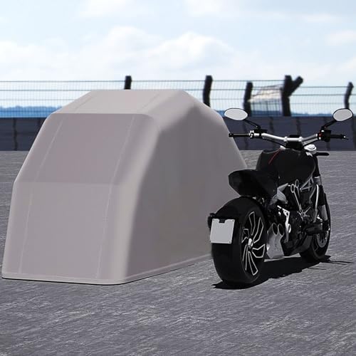 Foldable Retractable Motorcycle Carport Awning - Durable Stainless Steel Semi-Automatic Shelter, Mobile Garage for Bikes & Cars, Weather-Resistant 11.5x6.23x6.23FT - Grey