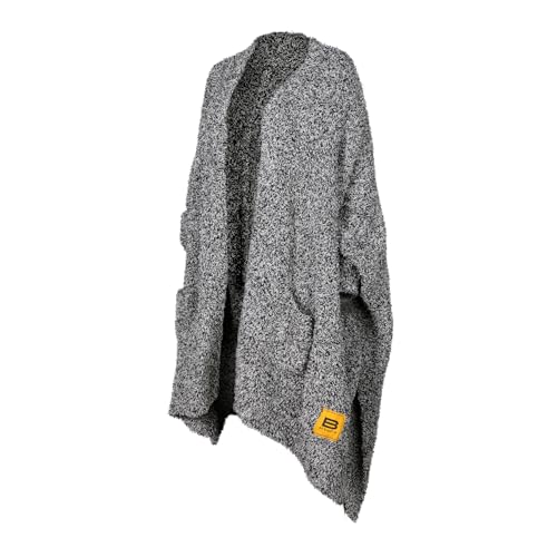 Big Blanket Co Premier Plush Wrap Black Heather | Ultra-Soft Wearable Blanket | Oversized Plush Poncho Cape | One Size Fits All
