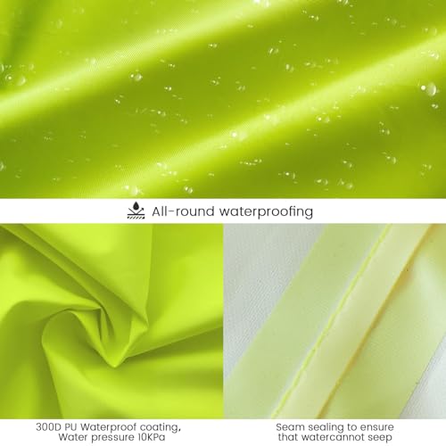 TCCFCCT Rain Gear Waterproof Hi Vis Jacket With Hood for Men, Heavy Duty Rain Suits, Long Safety Rain Coats for Women, Hiking Camping Outdoor Activities, XXL Yellow3