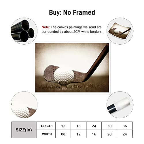 Eorntdy Canvas Wall Art Play Golf Canvas Print Artwork Sport Ball Wall Art Paintings Modern Picture Print Unframed For Living Room Dinning Room Bedroom Bathroom Home Decor 12X18Inch #TOP1