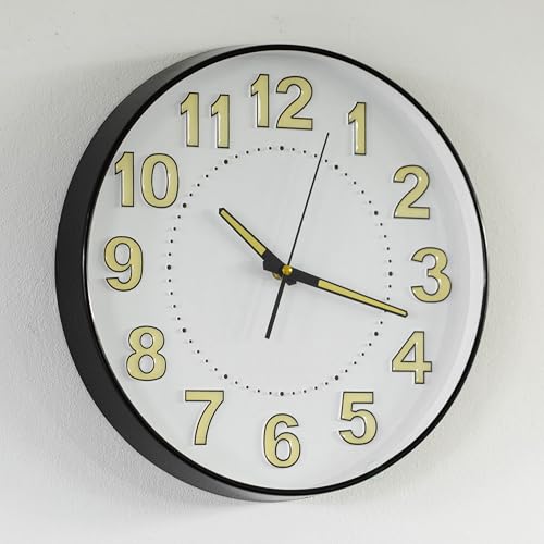Horloge murale phosphorescente à chiffres verts facile à lire - 6