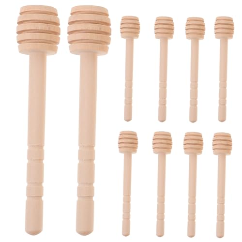 HOLIDYOYO 10pcs Honey Stick Portable Honey Stirrer Convenient Honey Dipper Reusable Honey Dipper Portable Honey Stir Stick Honey Mixing Sticks Stir Accessory Honey Stirrers Wooden re-usable