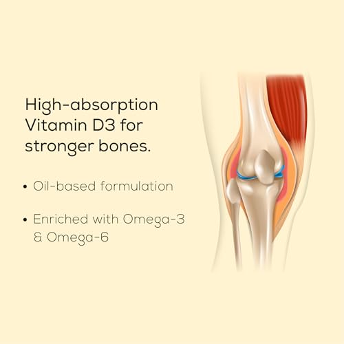 TrueBasics Vitamin D3 600 IU, for Healthy Bones, Strong Muscles, Boosts Immunity & Calcium Absorption, 50 Vitamin D Capsules