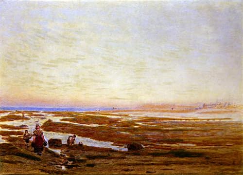 Tableau Marée basse à Brighton par Albert Goodwin, l'art vintage qui raconte une histoire