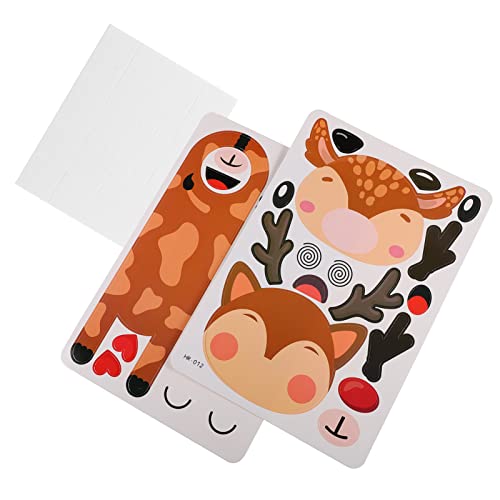 HEMOTON Cartoon Animals Elk Door Hanging DIY Knob Signs Educational Boys and Girls Room Decor Classroom Activity