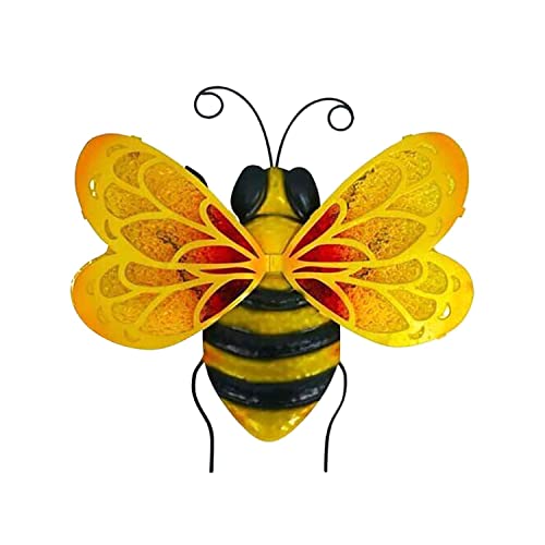 ZDYLM-Y Decoración de Pared de Abeja de Metal, Arte de Pared de Metal Colgante Decorativo de Metal y Vidrio Adornos de Escultura de Arte de Hierro 3D, para jardín, Patio, Sala de Estar,21X19.5CM Cover