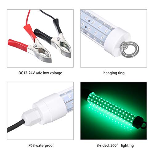 pedkit Luz de pesca noturna subaquática IP68 isca de isca 12-24V 10W 120LEDs 1000lm LEDs Lâmpada sub