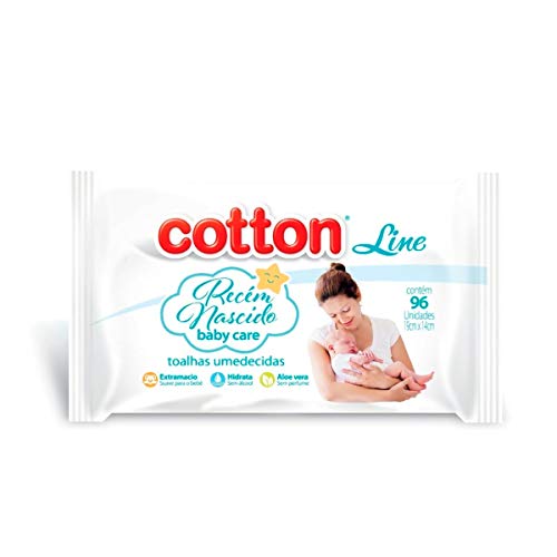 Toalha Umedecida Recém Nascido 96 Unid., Cotton Line